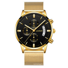 2020 Geneva Watch Men's Fashion Ultra Thin Watches Chronograph Business Stainless Steel Mesh Quartz Watch Relogio Masculino